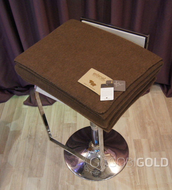 Одеяло тканое из 100% шерсти яка (ERDENET) 150x200 см. - DARK