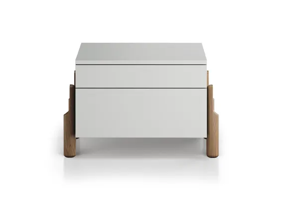 Тумба прикроватная Basic 2 ящика ширина 60 см (светло-серый)