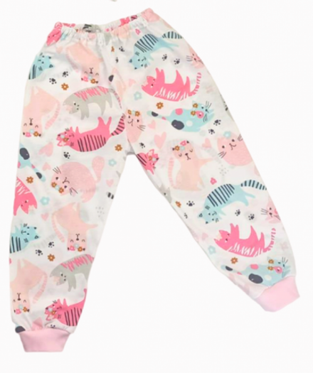 Пижамные штаны 602 кошки цветные на белом