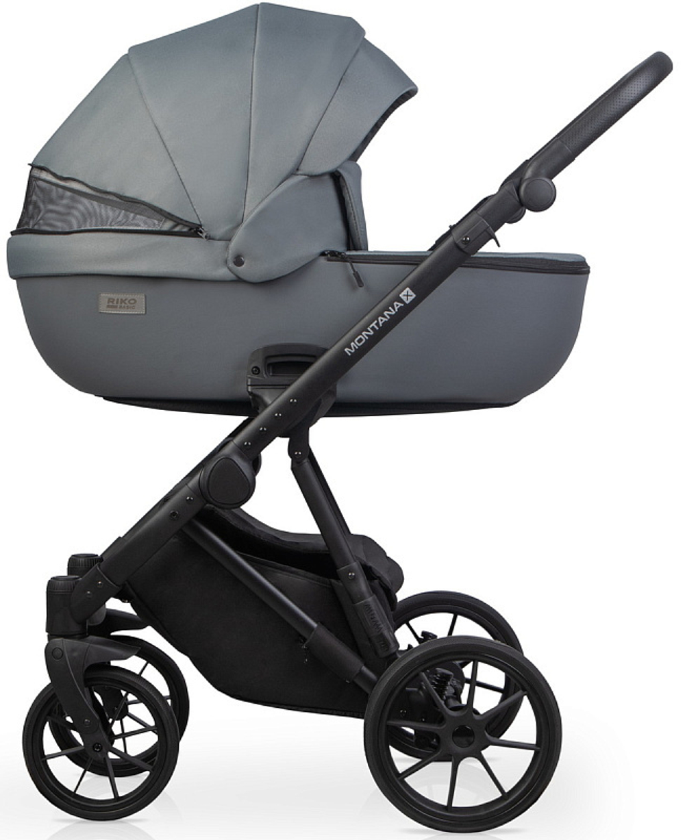 Детская коляска Riko Basic Montana Plus X 2 в 1 45 Grey (серый)