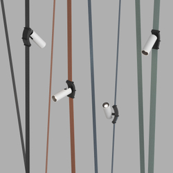 DK5546-BW+BK Поворотный светильник для трека-ремня Belty, серия Spot, со светодиодом, D35*L126.5мм, 48V DC, 7W, RA90, 30°, 4000K, IP20, белый с черным, алюминий