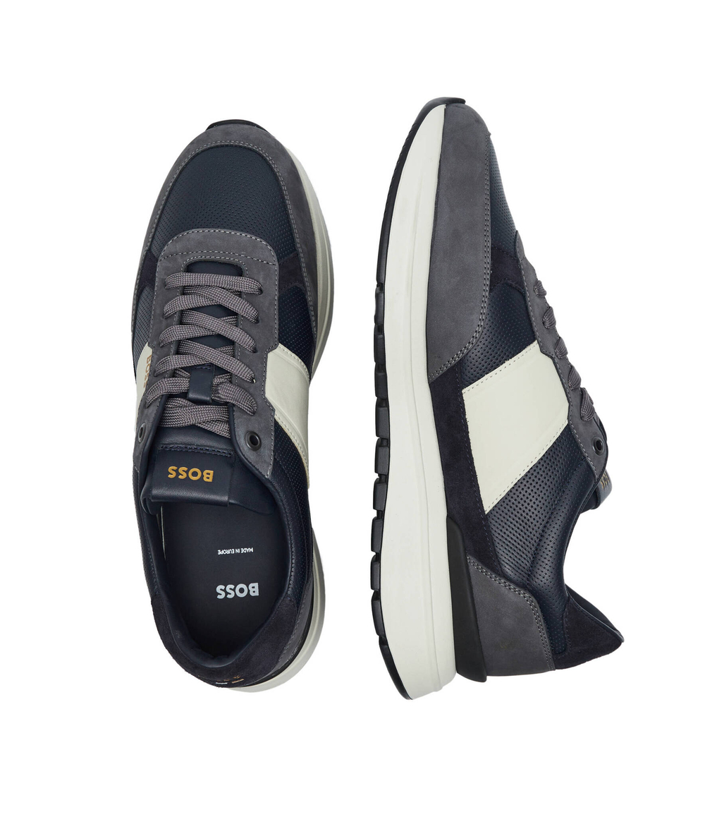 Кожаные кроссовки jace_runn BOSS BLACK - серый(50522863)