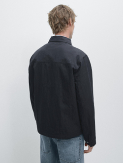 Massimo Dutti Куртка из смесового хлопка с застежками-тоггл, темно-синий