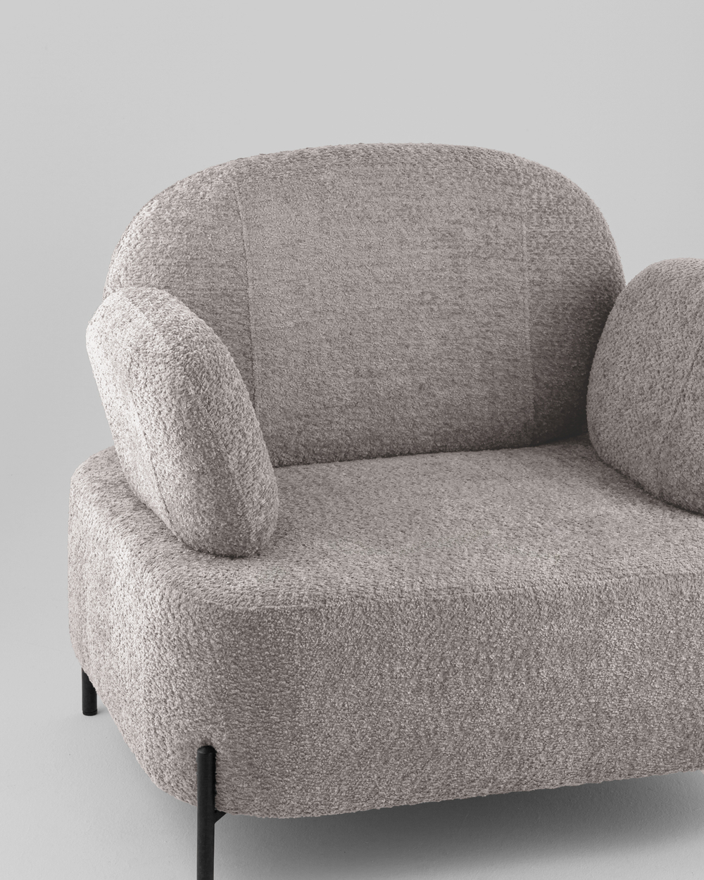 Кресло Кэнди ткань букле светло-серый