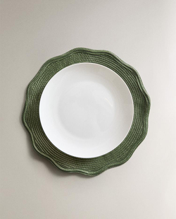 ZARA HOME ПОДСТАВКА ПОД СТОЛОВЫЕ ПРИБОРЫ С КРУЖЕВНЫМ УЗОРОМ (2 ШТ.), ЗЕЛЕНЫЙ