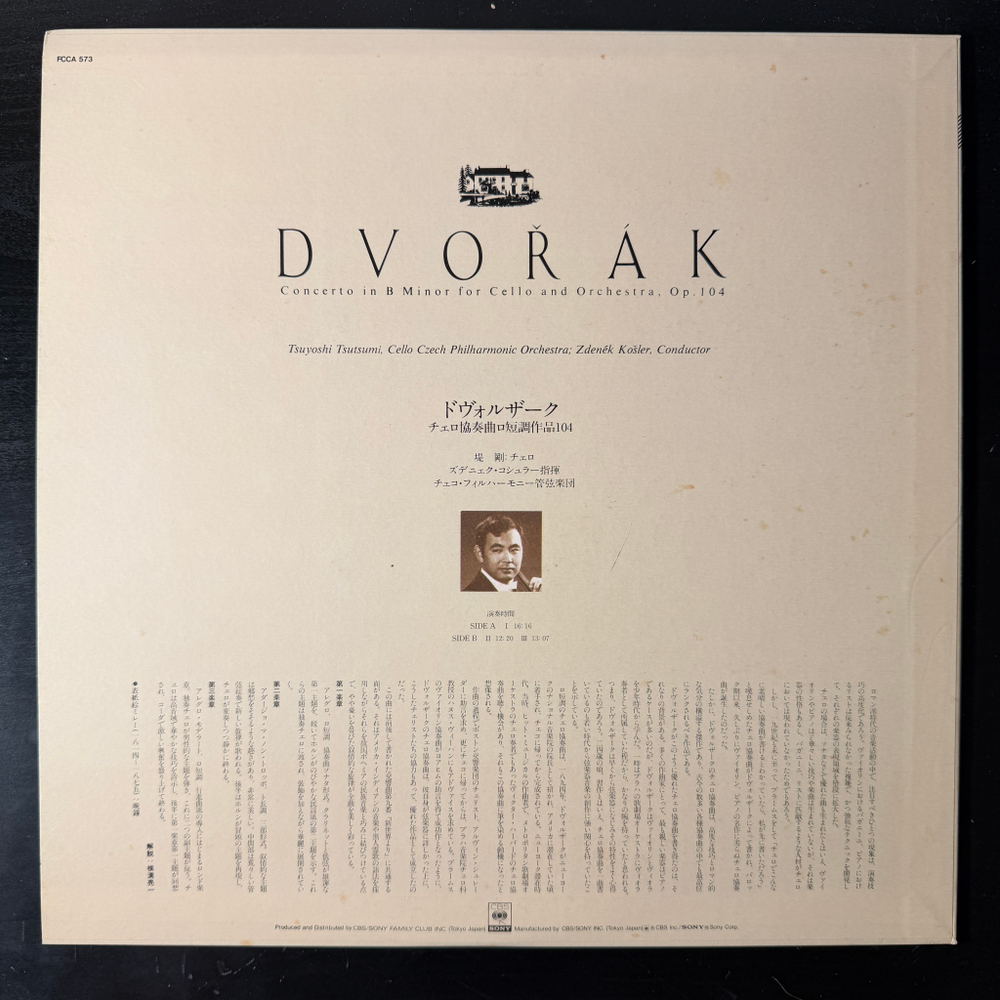 Виниловая пластинка Дворжак - Концерт си минор для виолончели с оркестром LP