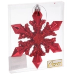 Ёлочная игрушка «Сияющая снежинка» 13*1.5*13.5 см, Красный