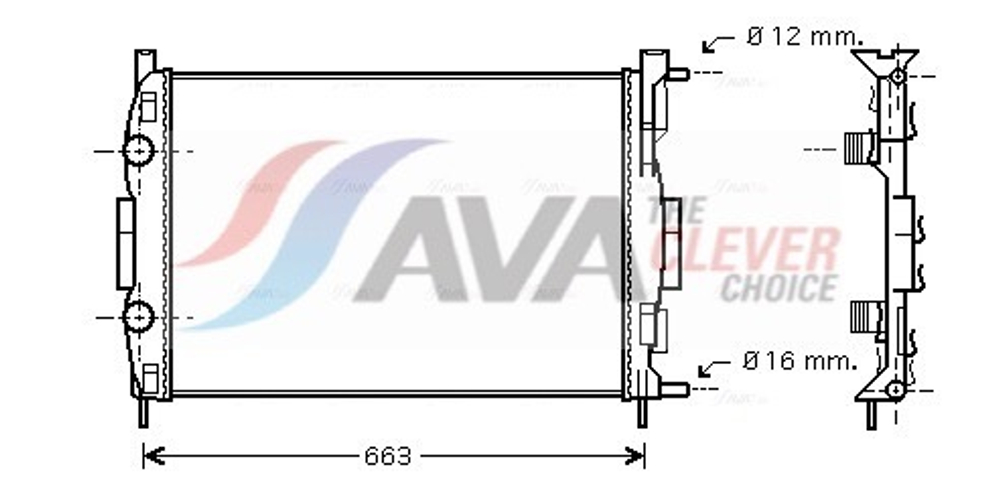 AVA QUALITY COOLING - 56954-KLR - Radiator, engine cooling - Na nasem stanju artikl proizvodaca KULAR., Na nasem stanju artikl proizvodaca KULAR.