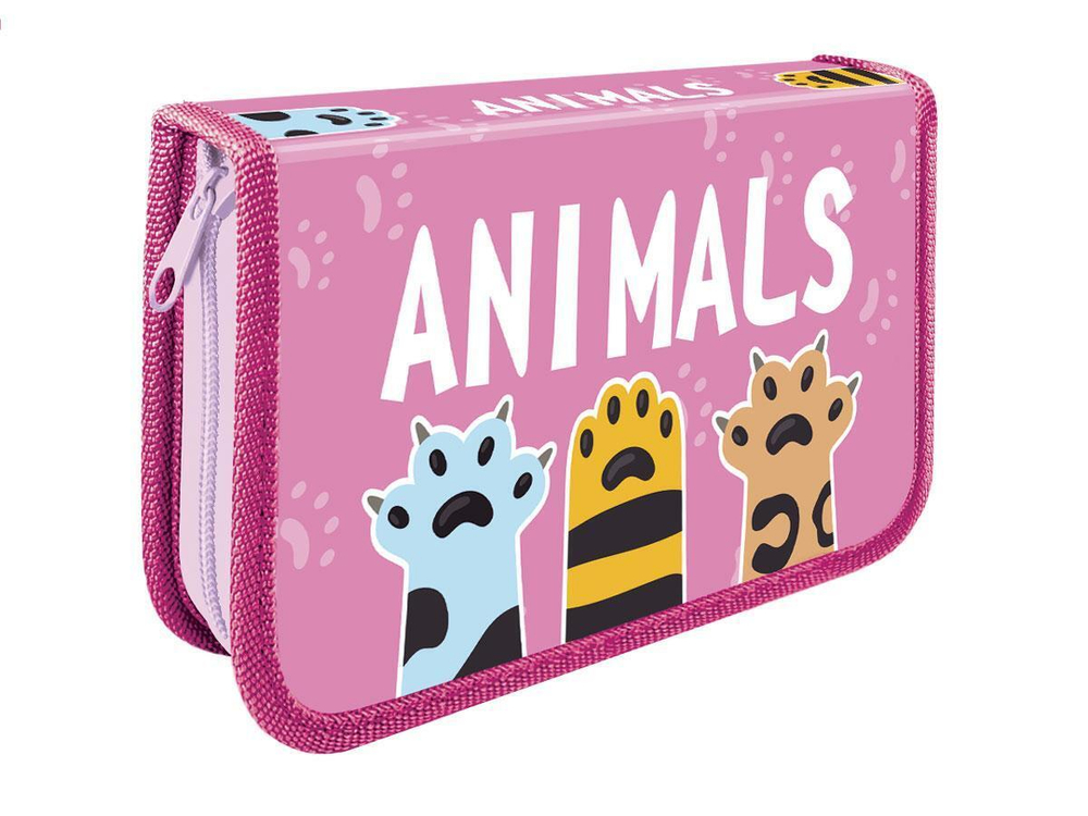 Пенал 1 секц. большой "Кошачьи лапки 2023" (Пчелка)