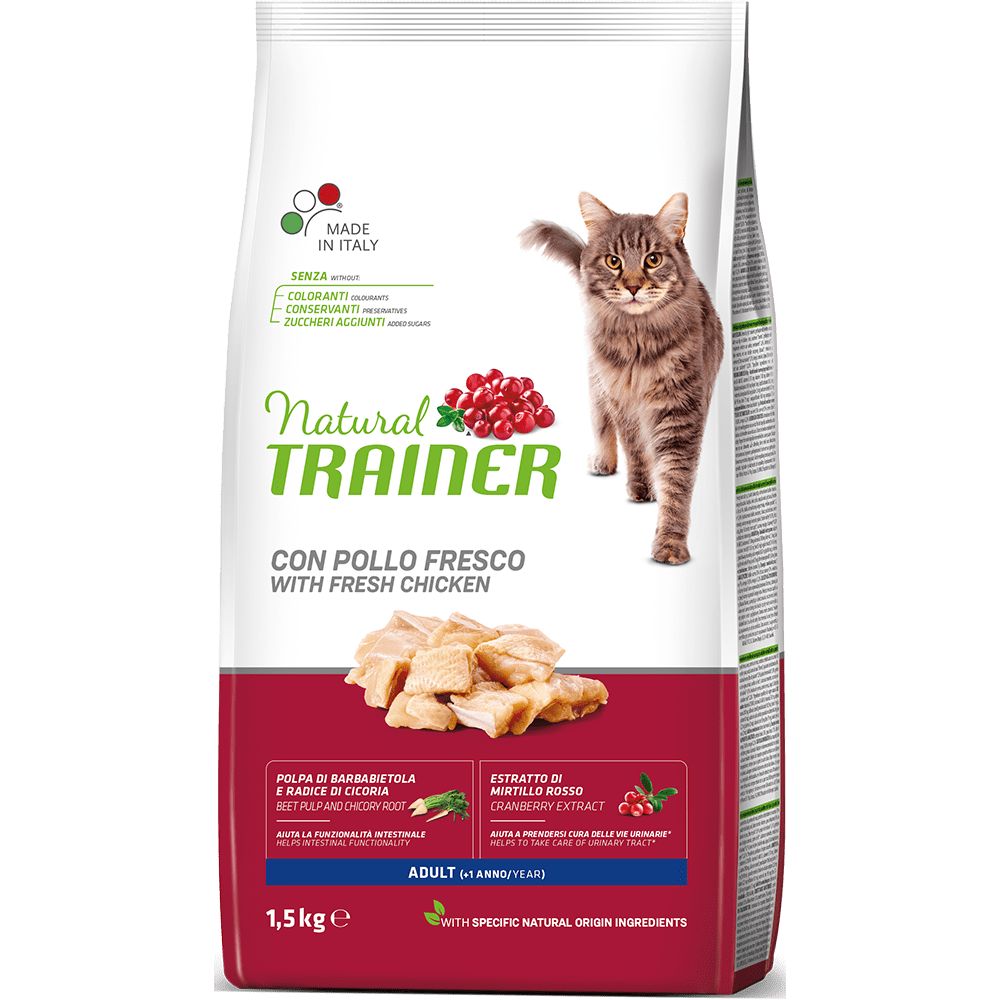 Сухой корм Trainer Natural CAT ADULT WITH CHICKEN для взрослых кошек с курицей 1,5 кг