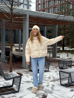 Пуховик Floral розовый