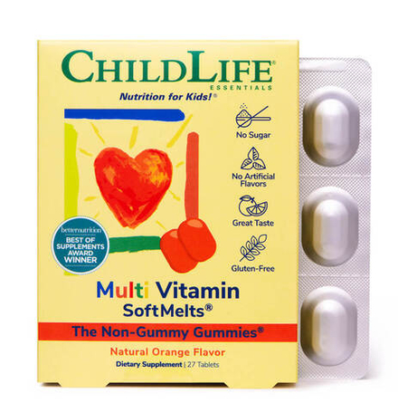 ChildLife, Мультивитамины со вкусом апельсина, Multi Vitamin SoftMelts orange flavour, 27 жевательных таблеток
