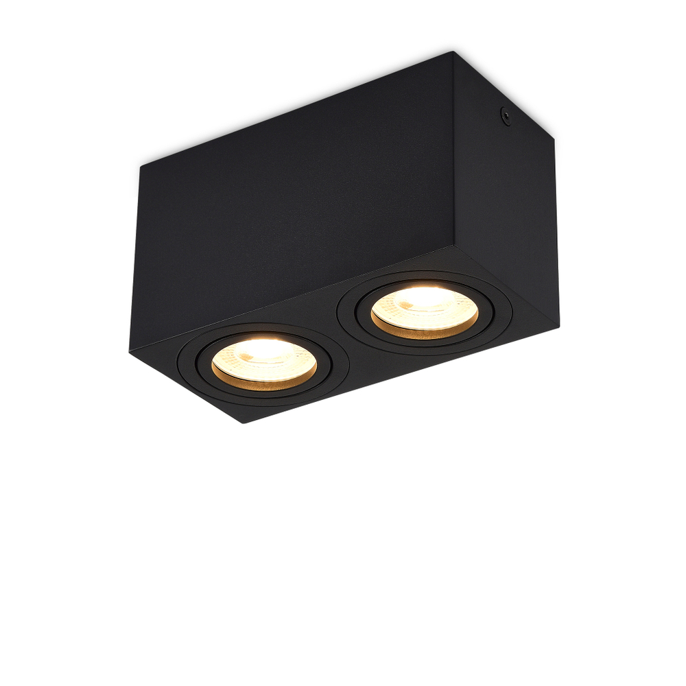 Накладной светодиодный светильник,  GU10,  L160xW80хH90мм,  IP20,  черный,  без лампы