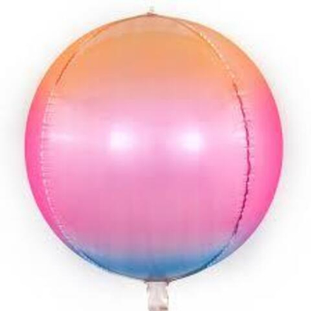 3D сфера 22’’ градиент. Оранжево-голубой макарунс. Е151