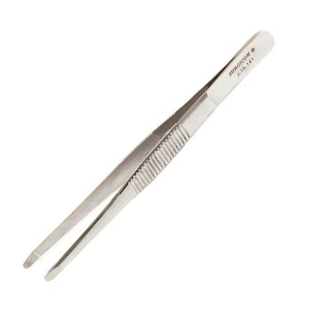 Пинцет эпиляционный ПС 95×2,0 мм Surgicon (арт. J-16-141), нагартованный холодной штамповкой, Пакистан