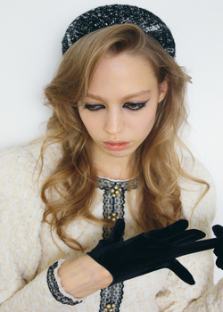 Ободок из черно-белого твида