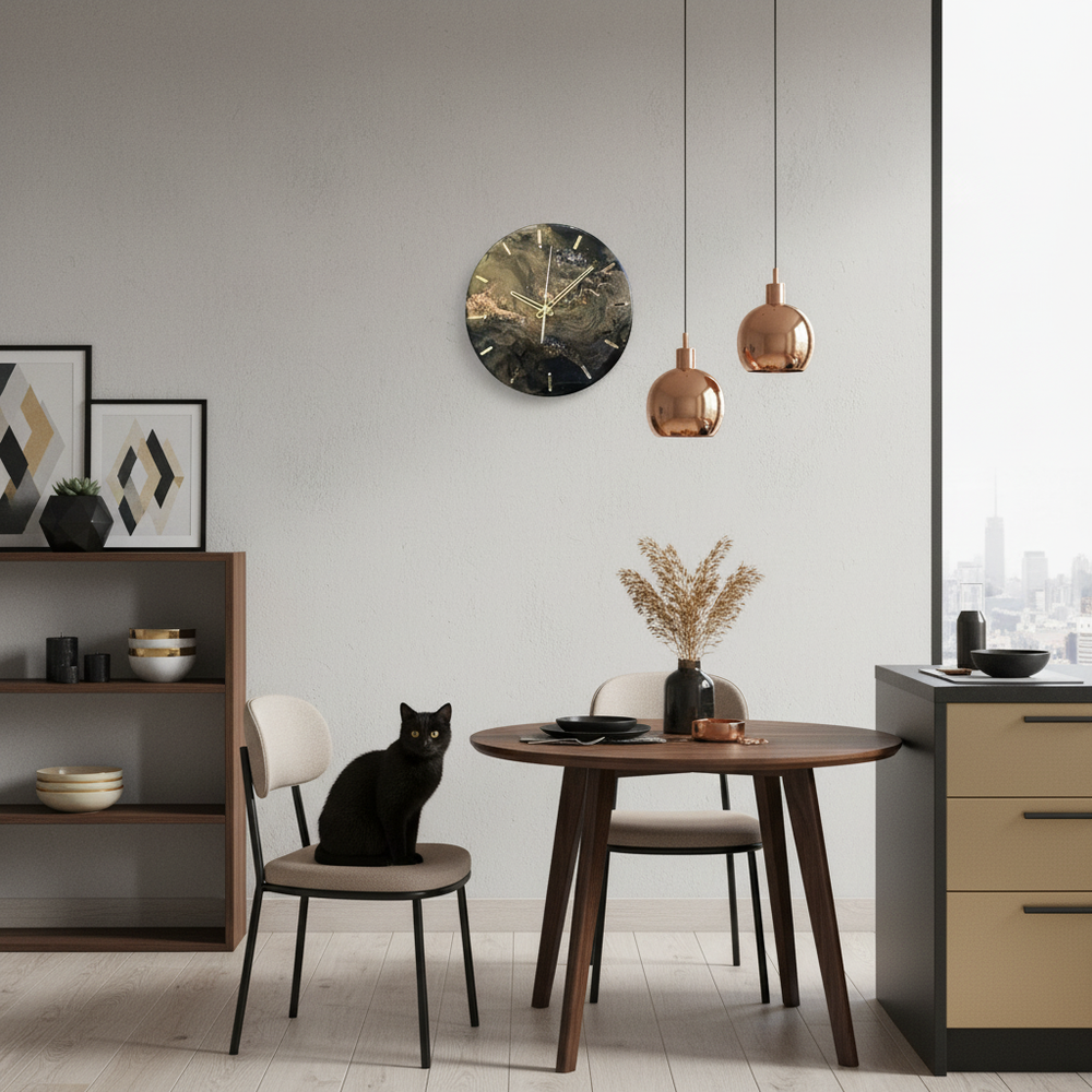 🕒 Часы настенные из эпоксидной смолы 30 см «Космическая бездна»