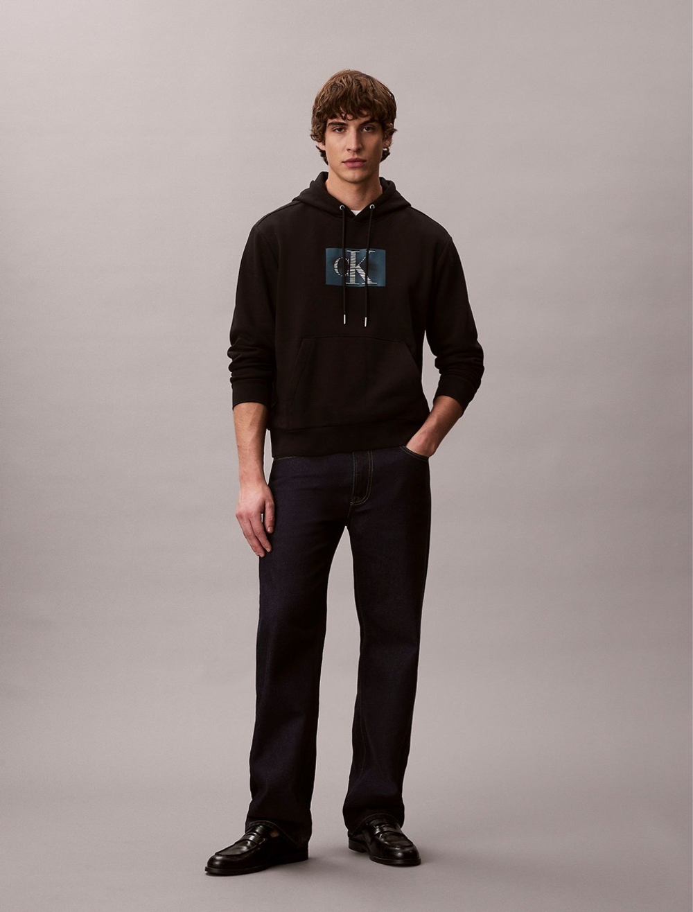 Худи Calvin Klein Fleece Metallic Monogram Graphic Black