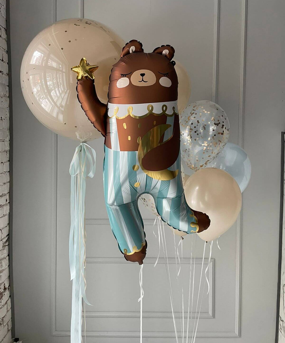 Фольгированный шар-фигура «Мишка в штанишках», 91 см