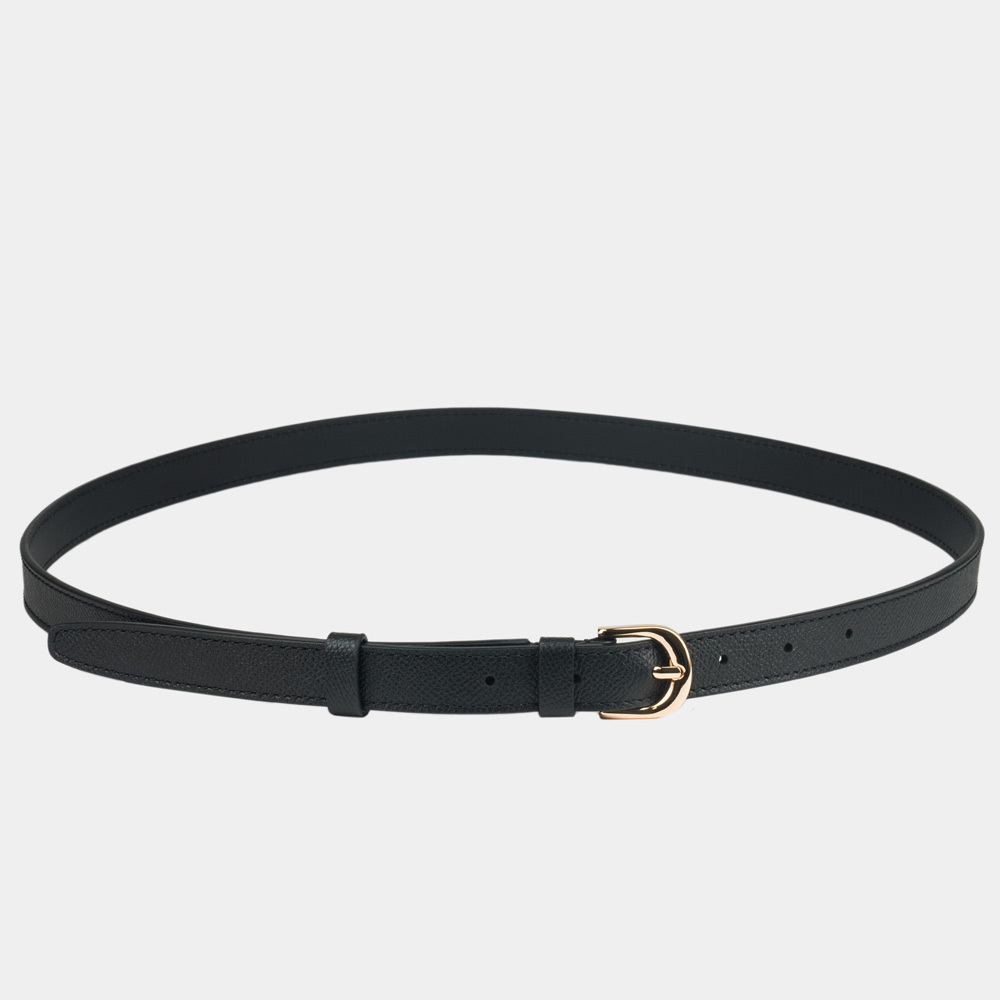 Ремень кожаный женский черного цвета ширина 20мм