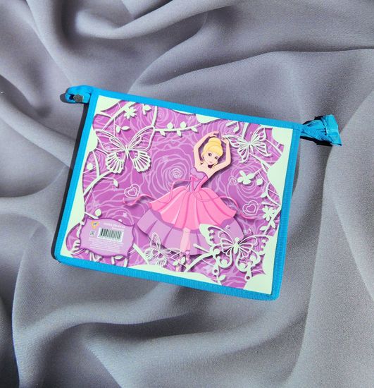 Папка на молнии А5 ПВХ Единорог, синяя