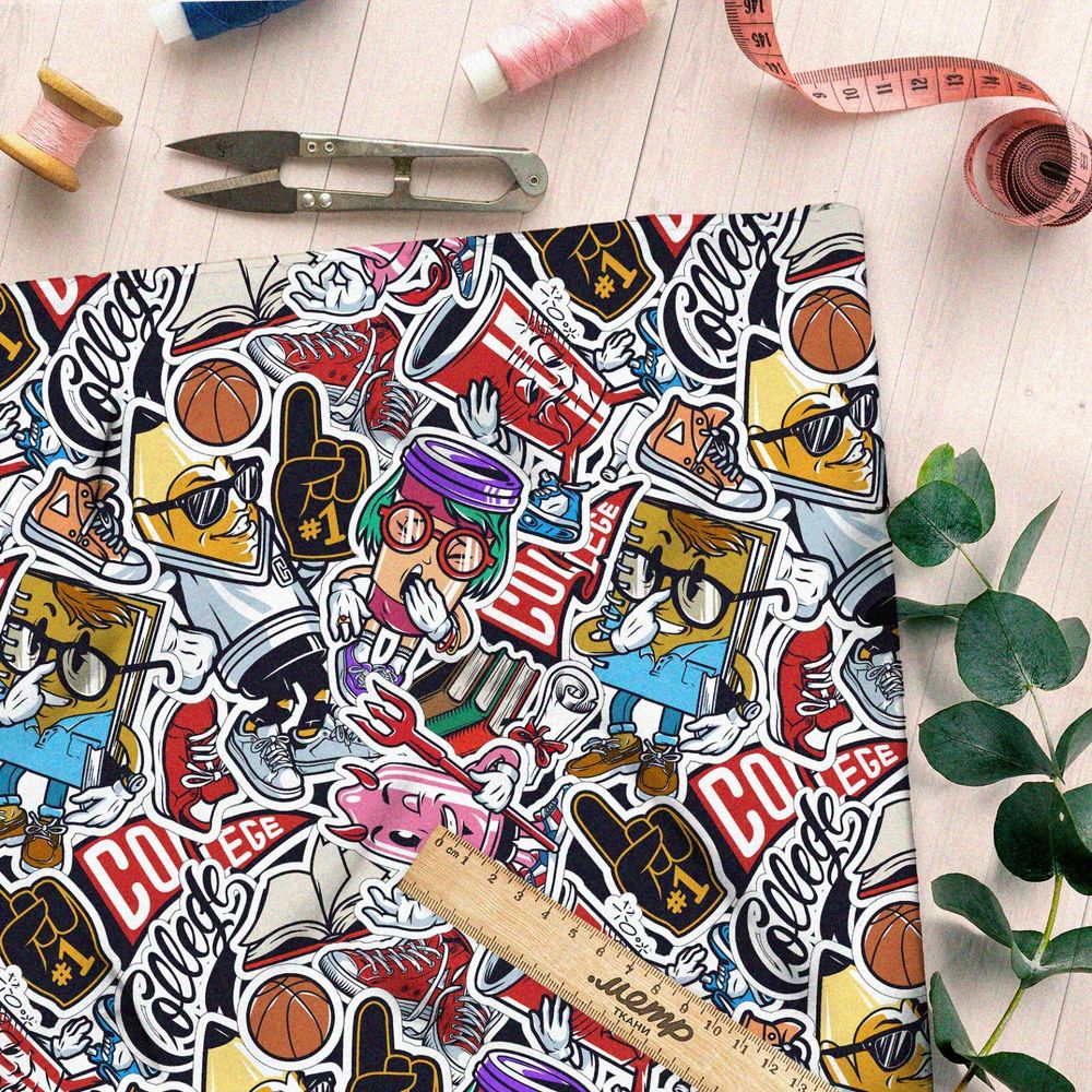 Ткань блэкаут американские стикеры