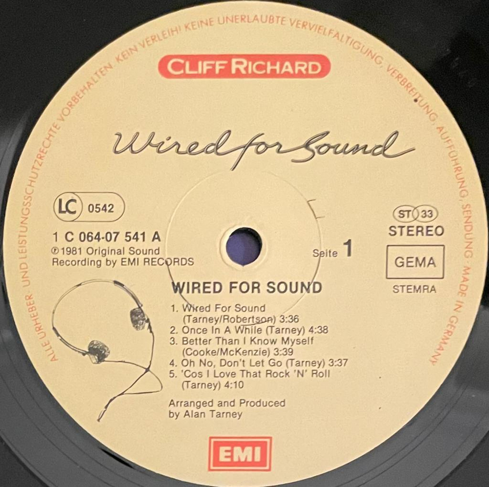 Cliff Richard- Wired For Sound (Германия 1981г.)