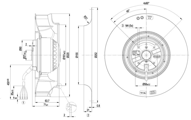 Мотор-колесо R2E220-RB06-01