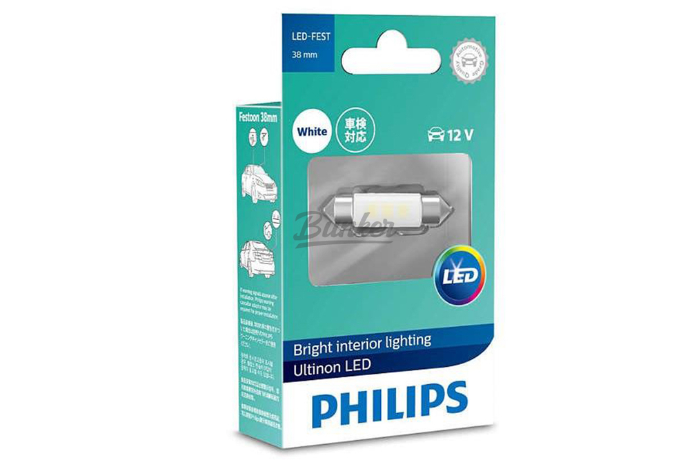 11854ULWX1 PHILIPS Festoon 38mm 12V Лампа Ultinon LED 6000K X1