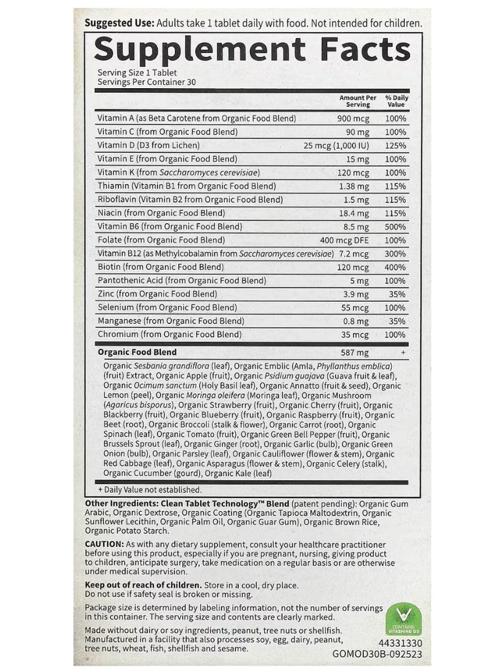 Organics Мультивитамины для мужчин 30 таблеток