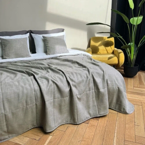 Покрывало Бохо 215х240 | серо-коричневый