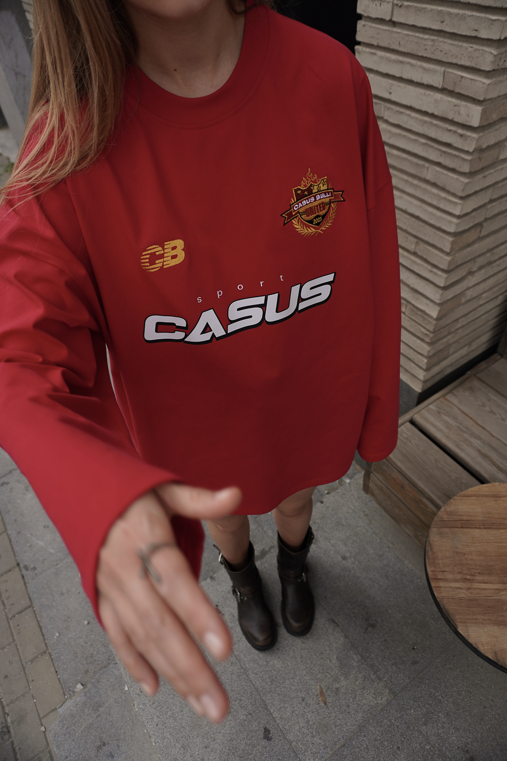 Лонгслив Manchester красный