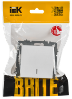 BRITE Выключатель 1-клавишный проходной с индикацией 10А ВС10-1-7-БрАБ арктический белый IEK