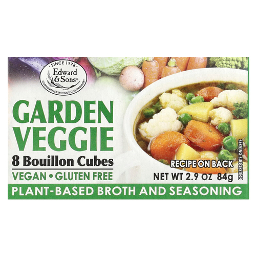 Edward & Sons, Edward & Sons, Garden Veggie, Bouillon Cubes, 8 Cubes