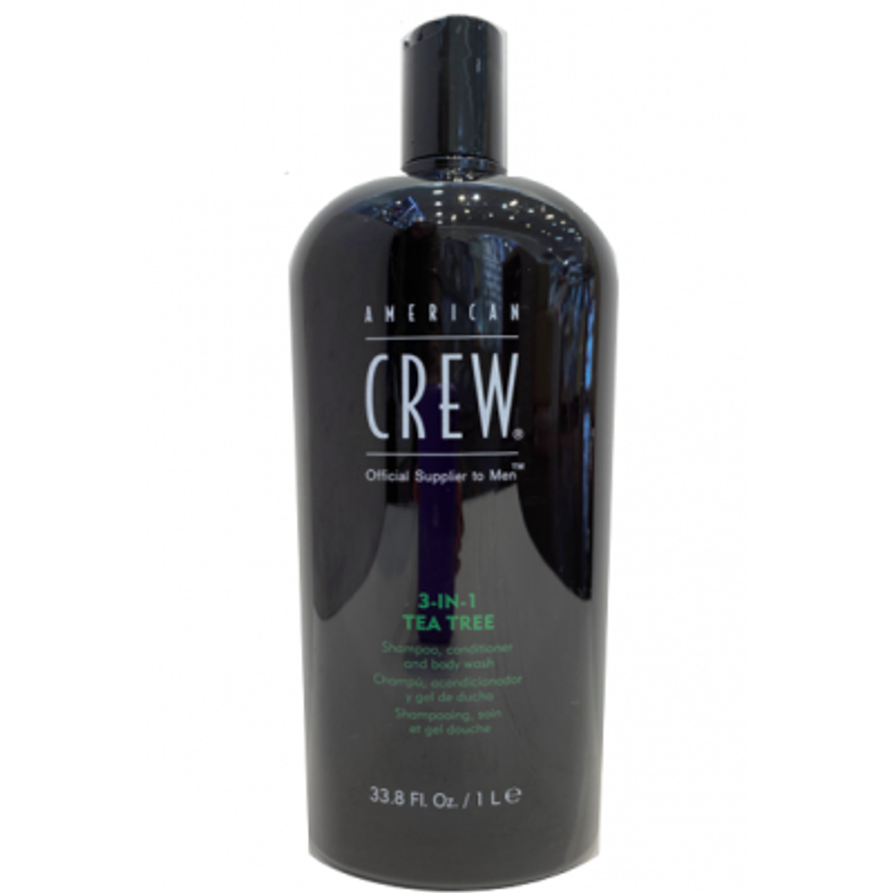 American Crew Tea Tree 3-in-1 - Шампунь, кондиционер и гель для душа, чайное дерево, 1000 мл