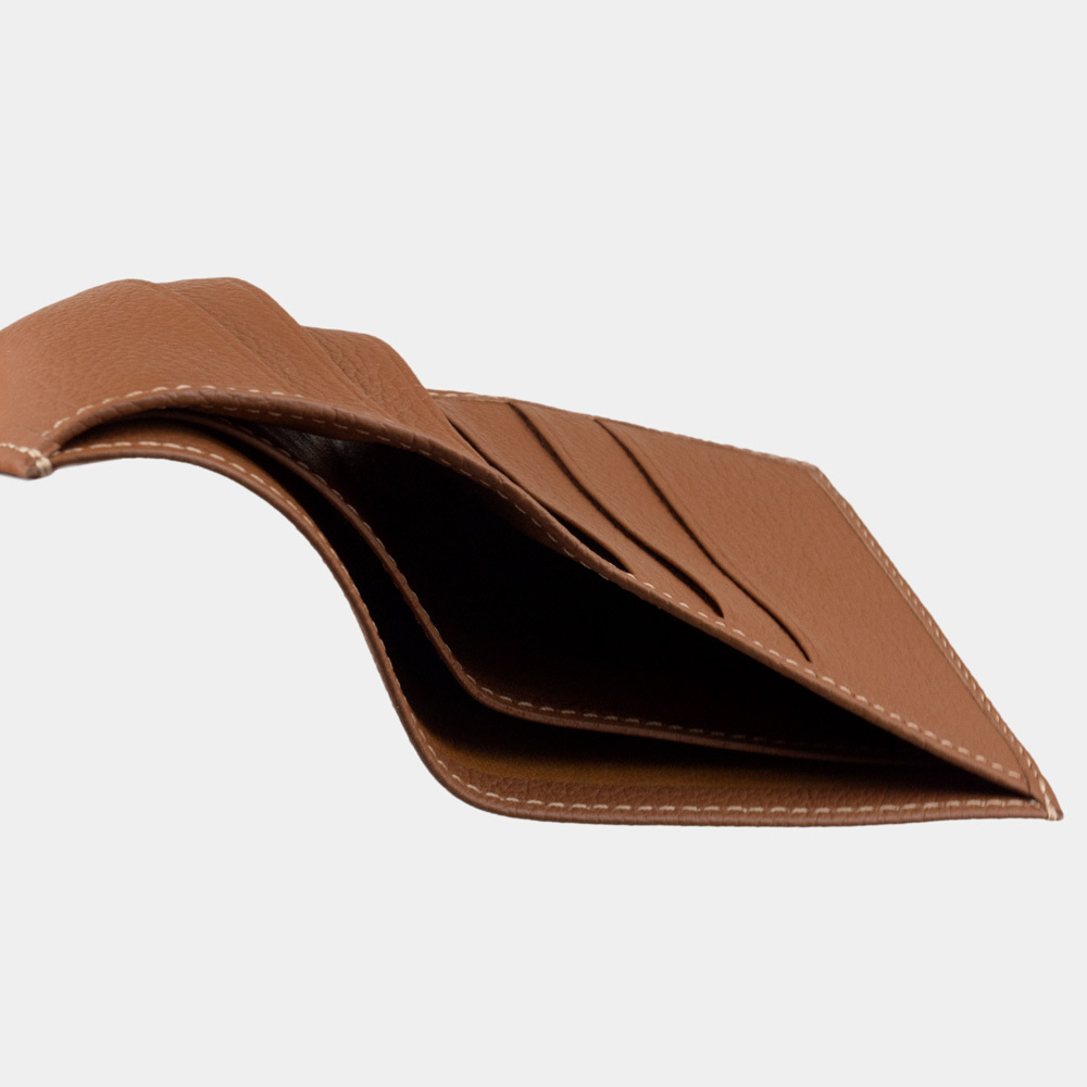 Кожаное портмоне, теленок цвета карамель