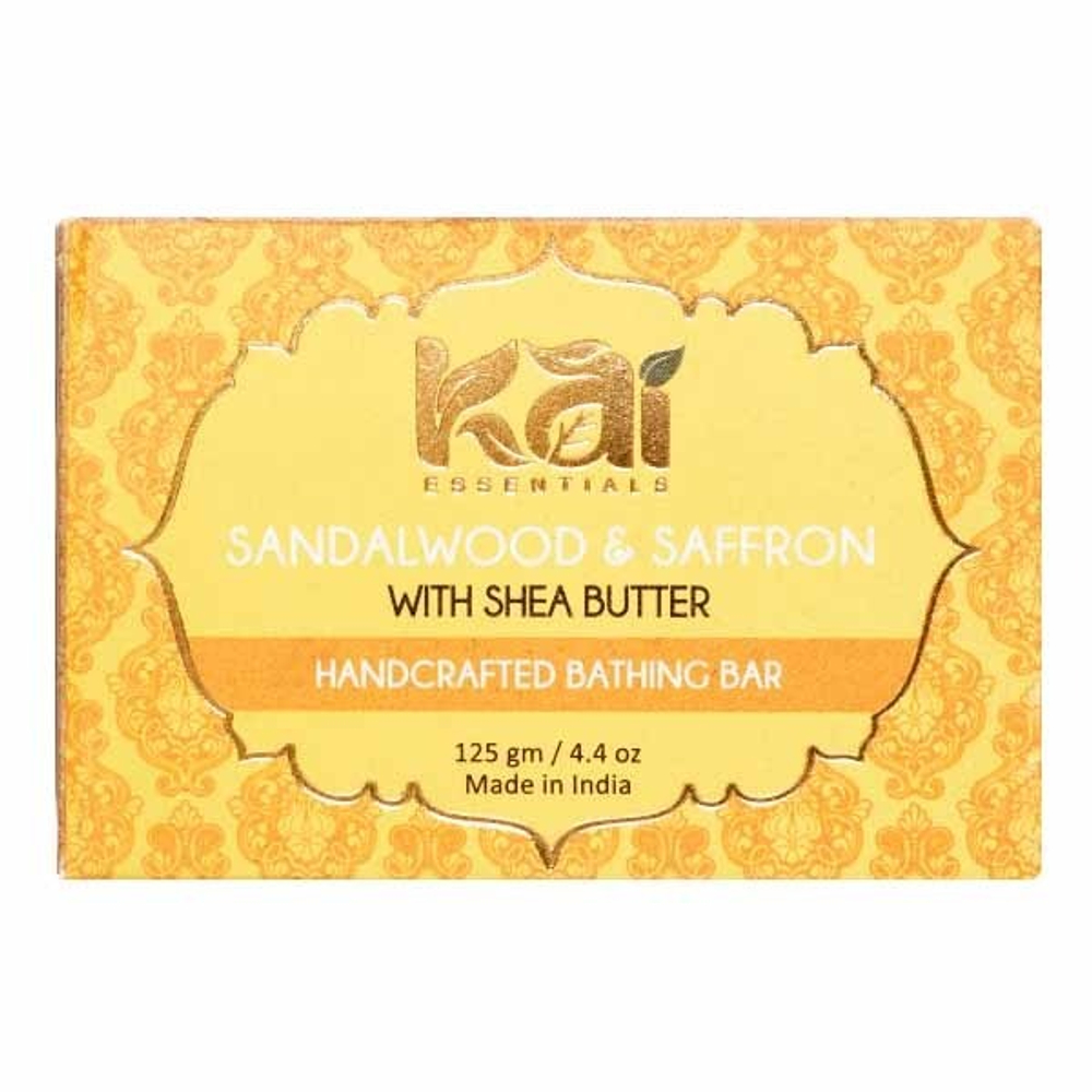 Мыло Sandalwood & Saffron Сандал и Шафран Премиум с маслом ши KAI ESSENTIALS | КАЙ ЭССЕНЦИАЛС 125г
