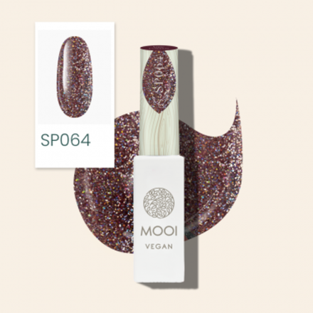 Гель-лак MOOI SP064 светоотражающий с поталью 8мл
