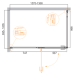 Душевой уголок Cezares BELLAGIO-AH-1-140/100-C-NERO, 140х100х197, профиль черный, прозрачное стекло