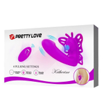 Лиловая клиторальная бабочка с вагинальным виброотростком Katherine