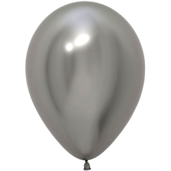 Шар (12''/30 см), Reflex, Зеркальный блеск, Серебро (981), хром, 50 шт.