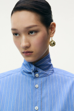 H&M - Glenn Martens Рубашка из поплина в полоску, синий