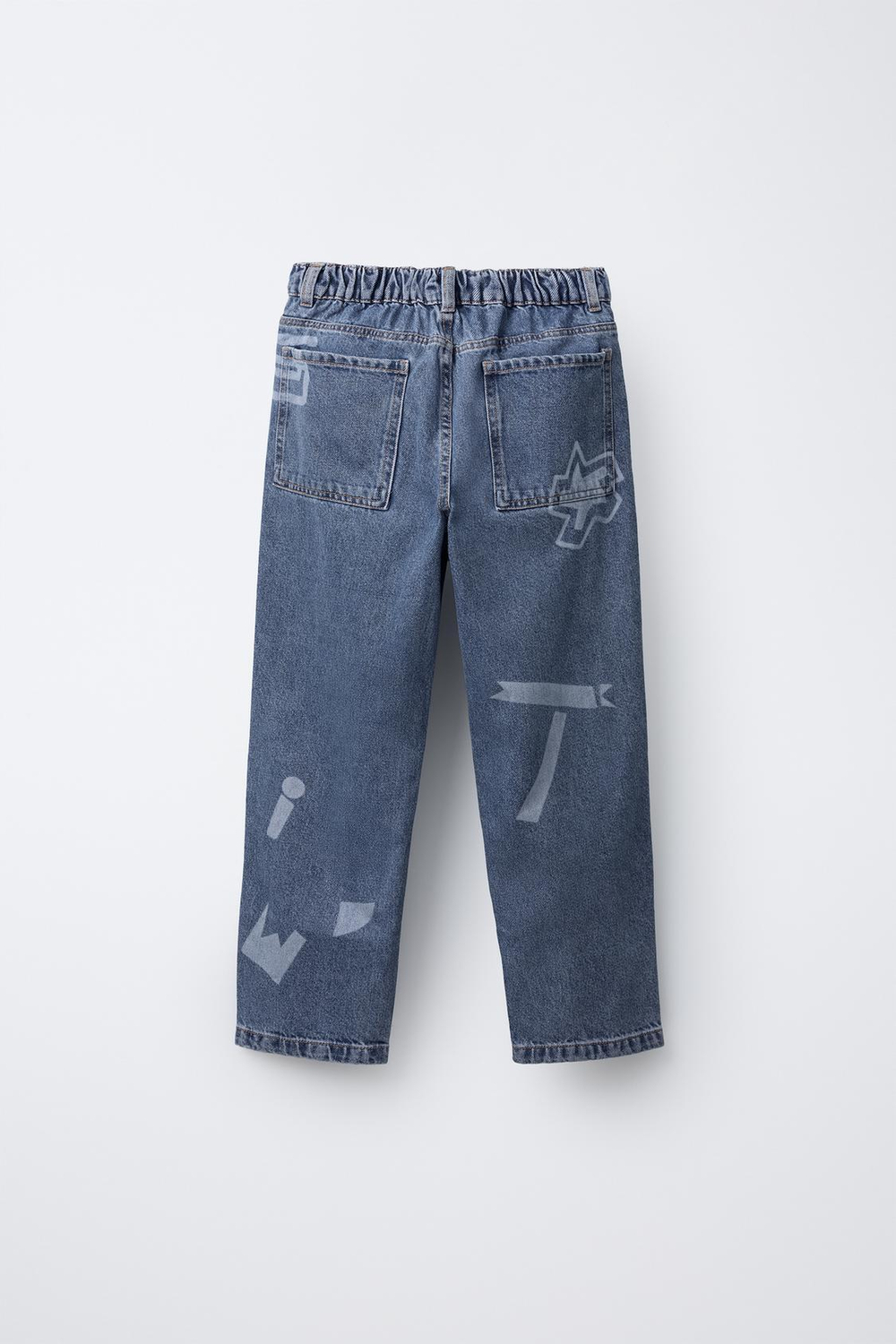 ZARA ДЖИНСЫ С ПРИНТОМ, СИНИЙ