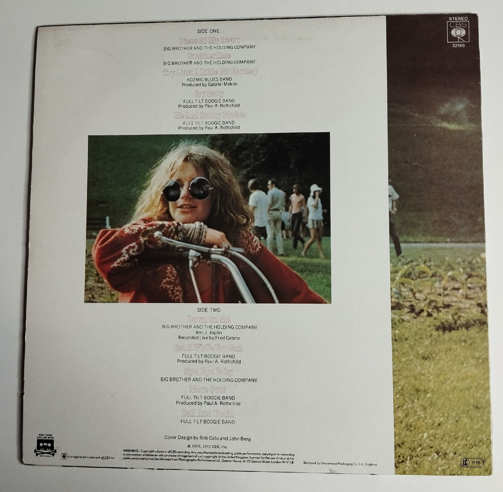 Винтажная виниловая пластинка LP Janis Joplin Greatest Hits (UK 1982)