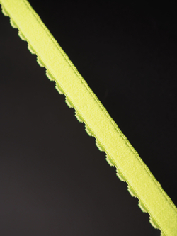 Резинка отделочная лимон-лайм неоновая ажурная ширина 10 мм с учетом фестона
