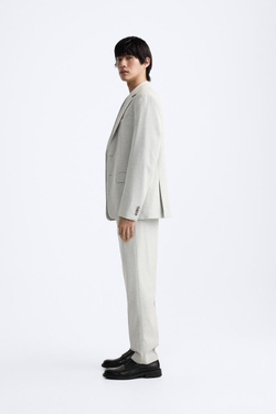 ZARA КОСТЮМНЫЙ БЛЕЙЗЕР, ЖЕМЧУЖНО-СЕРЫЙ