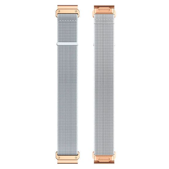 Ремешок QuickFit 20 мм нейлоновый для Garmin Fenix 7S, Fenix 6S, Fenix 5S, Instinct 2S, Epix Pro Gen 2 (42 mm) быстросъемный велкро (Серый, золото)