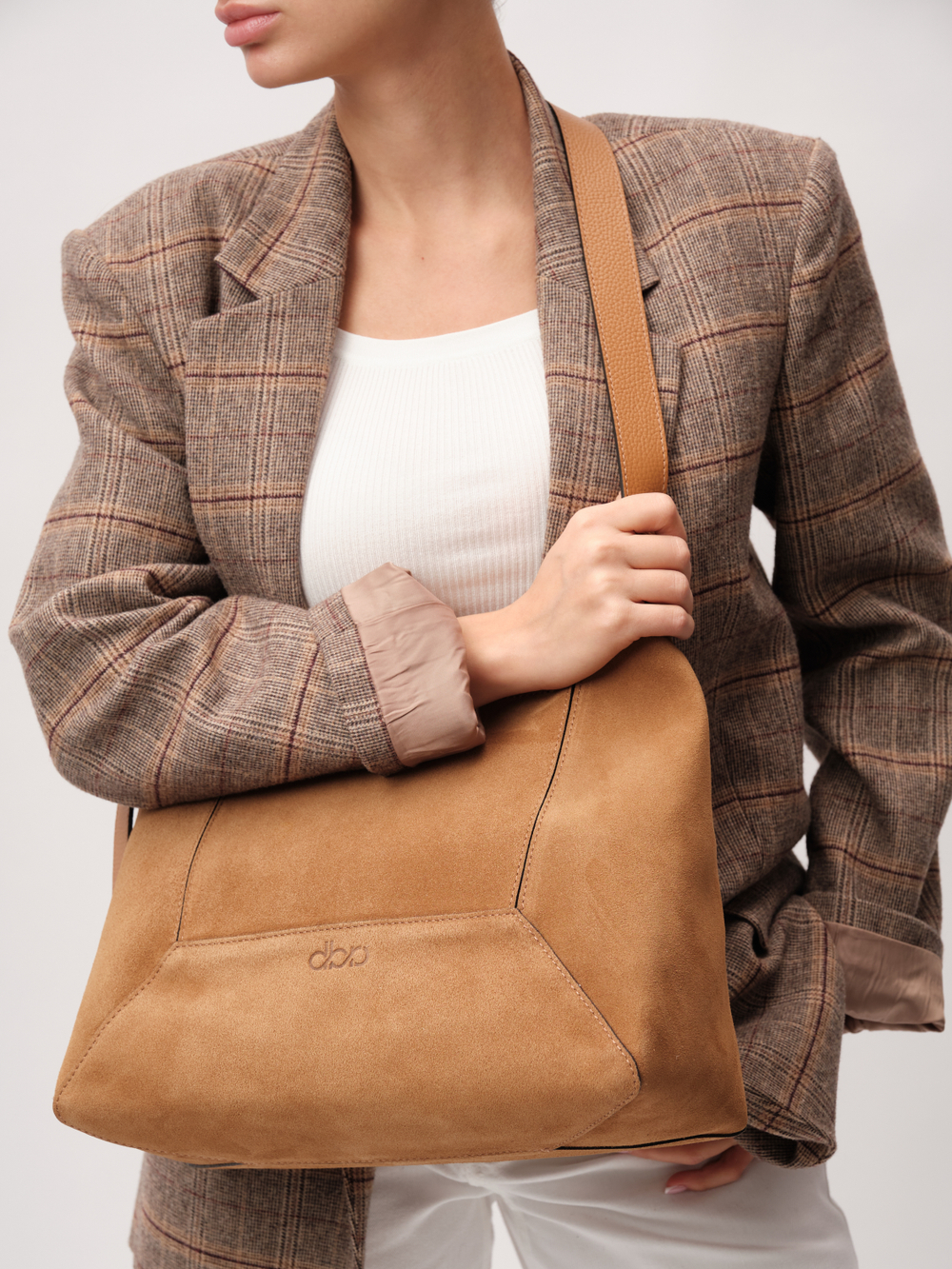 Замшевая сумка Mosaic DBR 31376 светло-коричневый