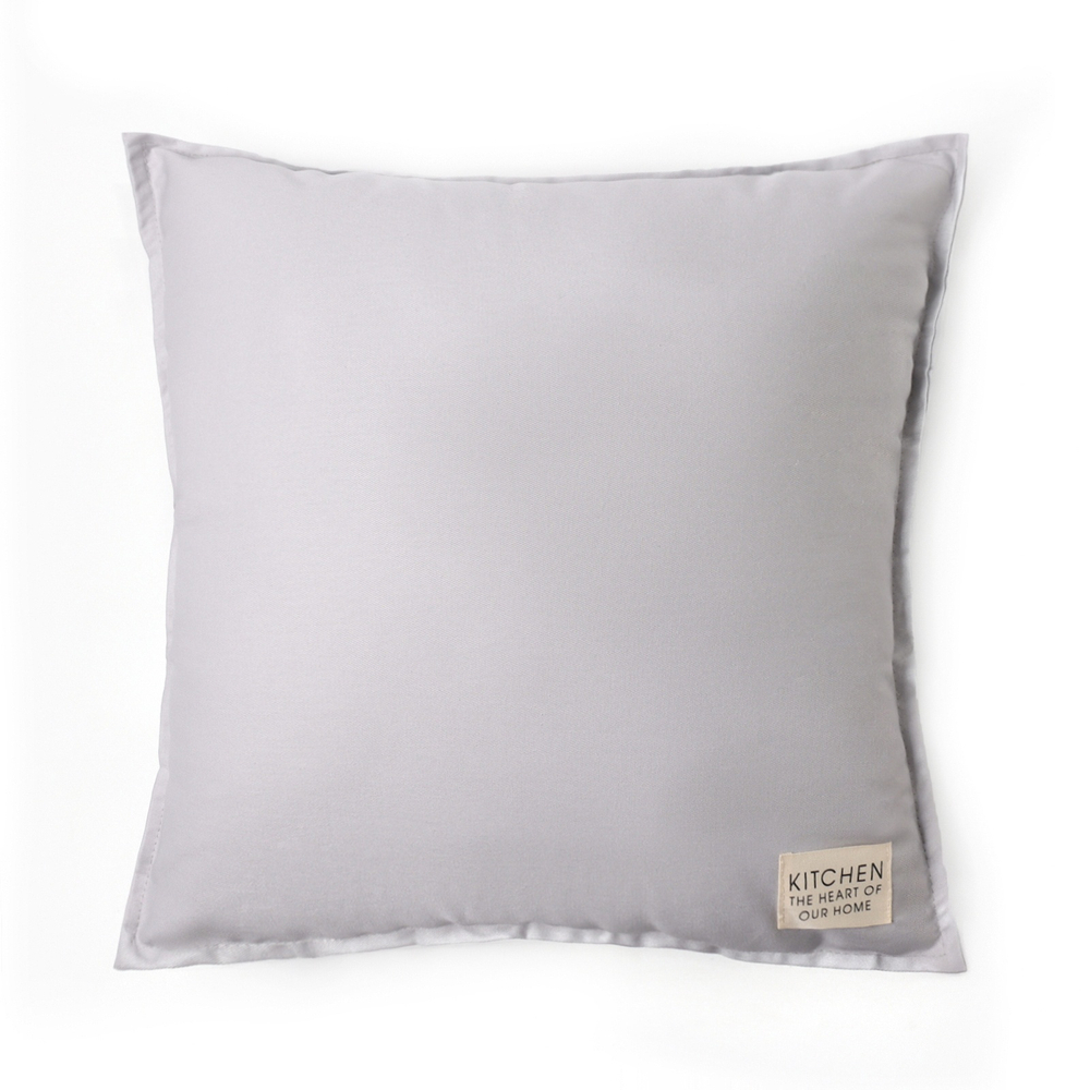 Подушка, 45×45+1 см, светло-серая, 100% хлопок