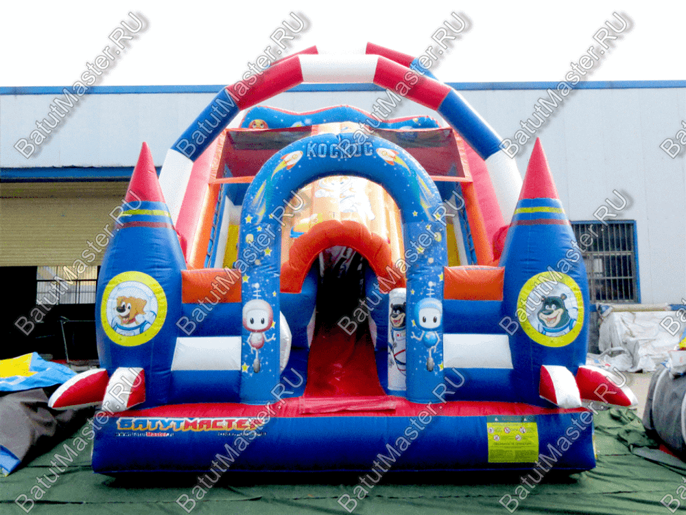 Коммерческий надувной батут "Новая ракета" 6*4.5*6 м